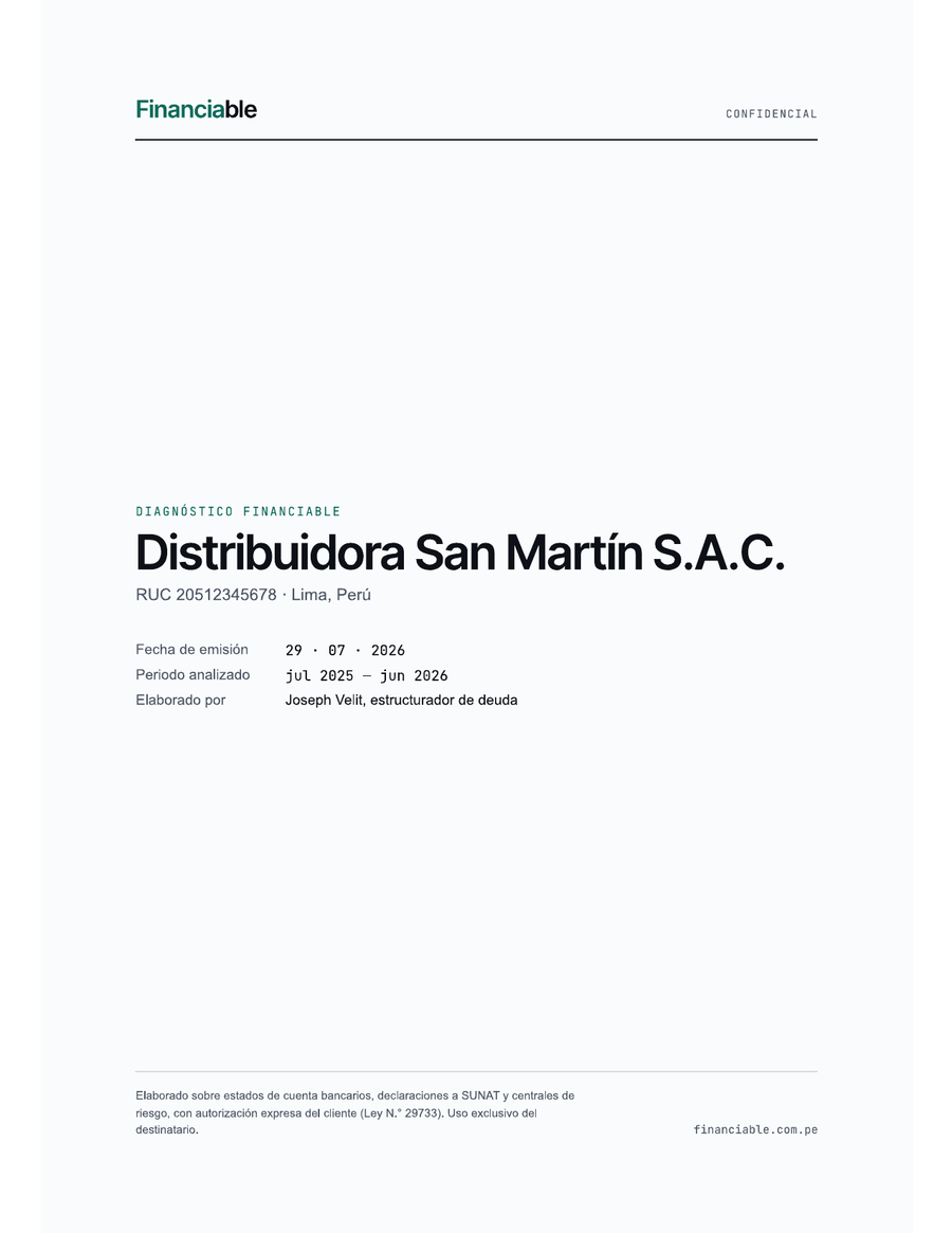 Portada del informe de Diagnóstico Financiable